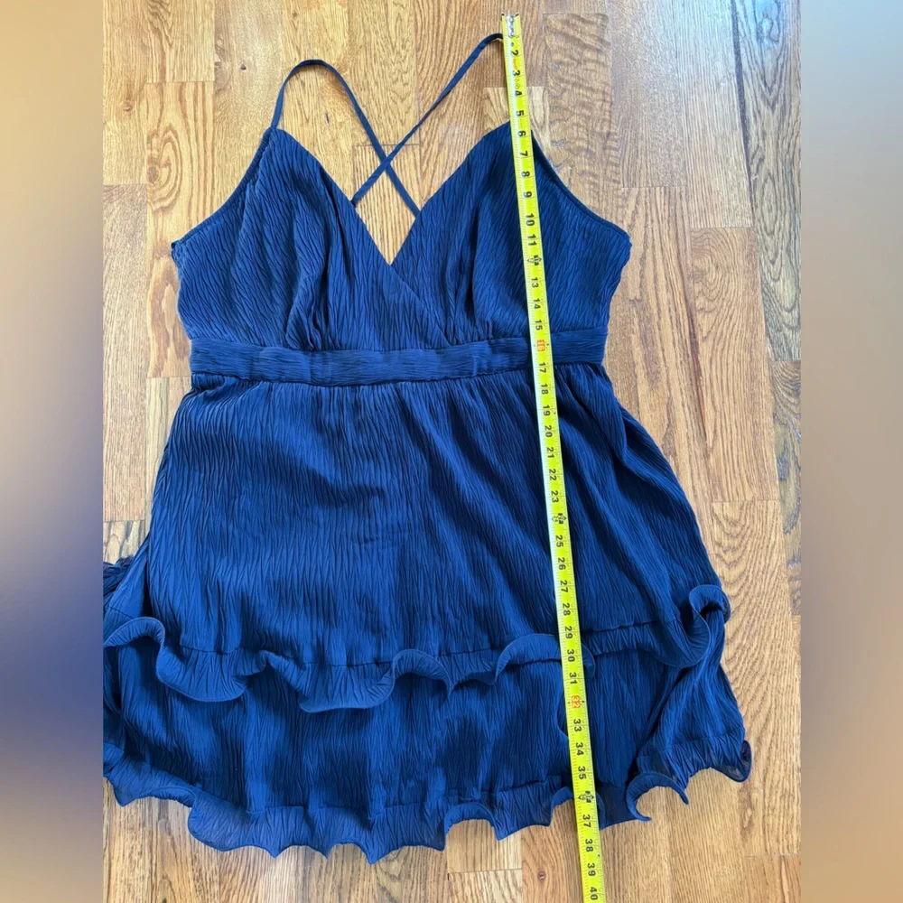 NWT Fashion Nova Cece Navy Fit and Flair Skater Mini Dress Coquette Ruffle 3X - Picture 8 of 13